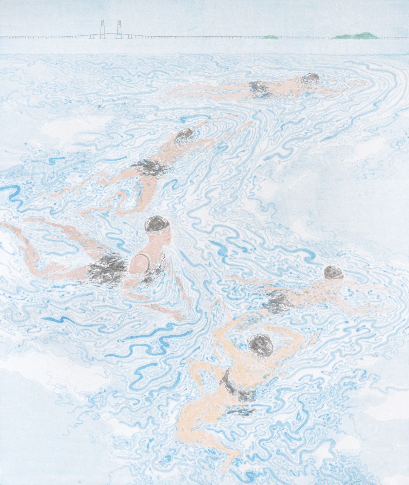林洋、谢岱汝《畅游大湾区》中国画 236x200cm.jpg