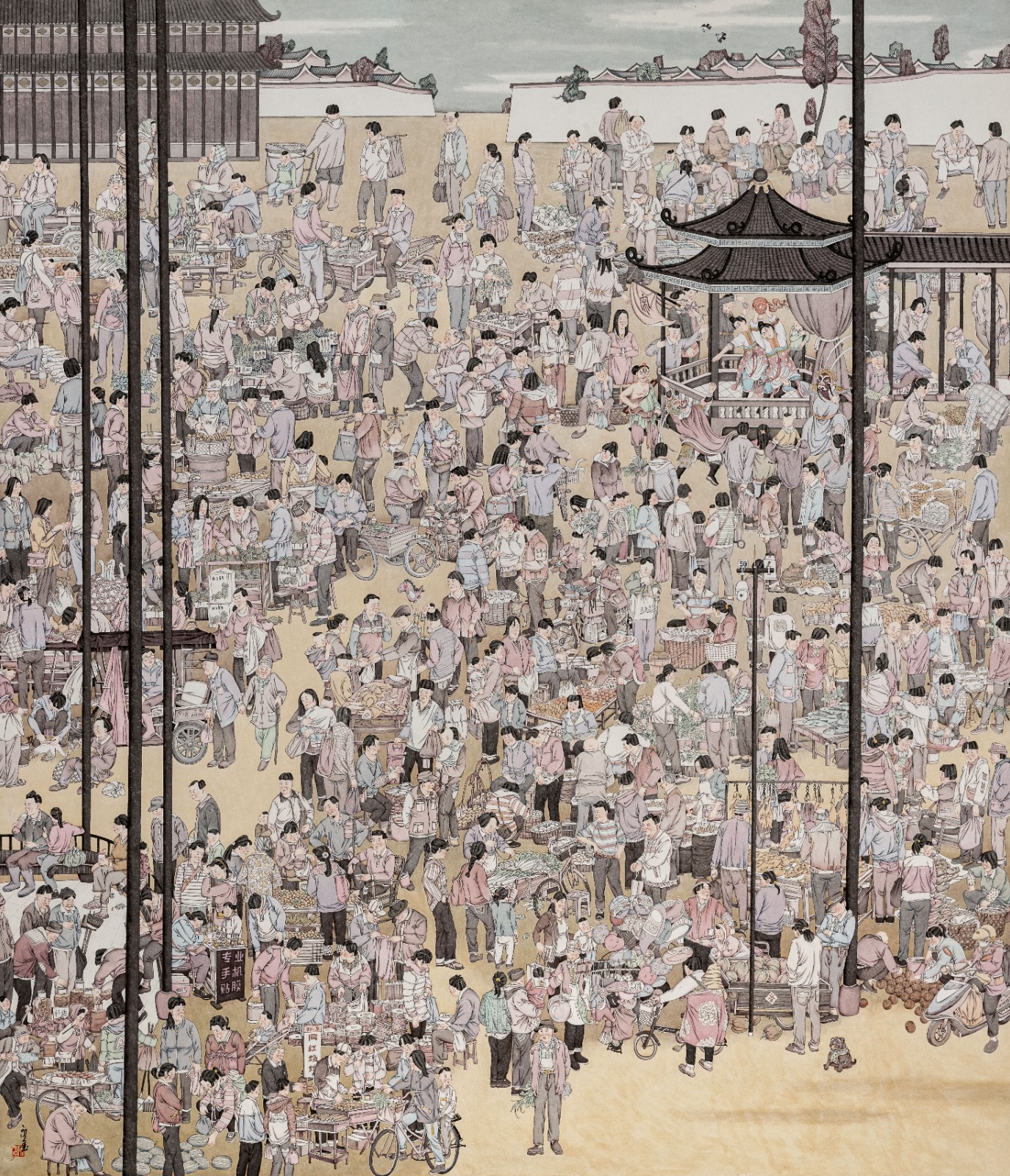陈永金《市井欢歌》中国画230x200cm.jpg