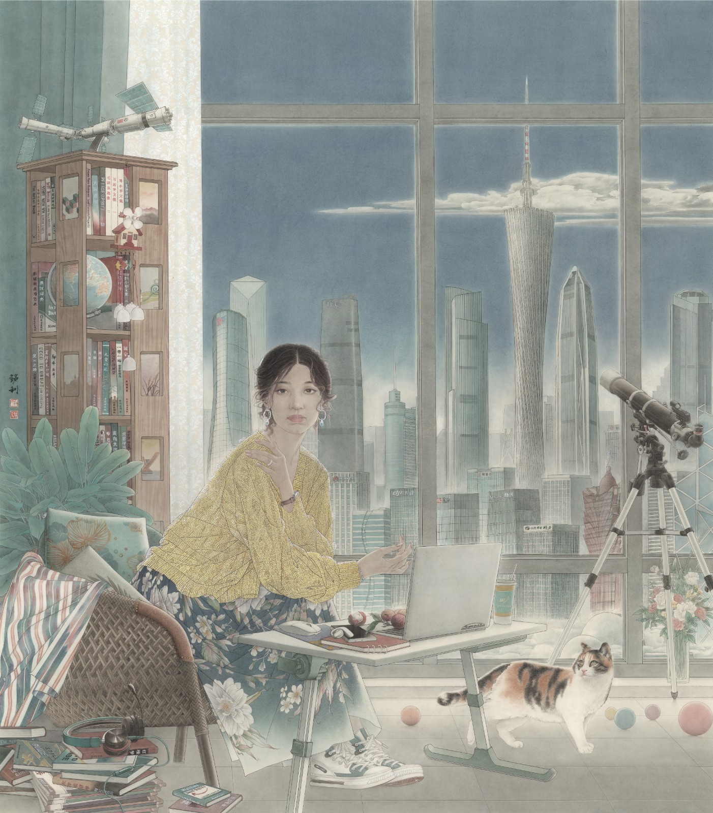 彭铭利《追梦大湾区》中国画 220x190cm.jpg