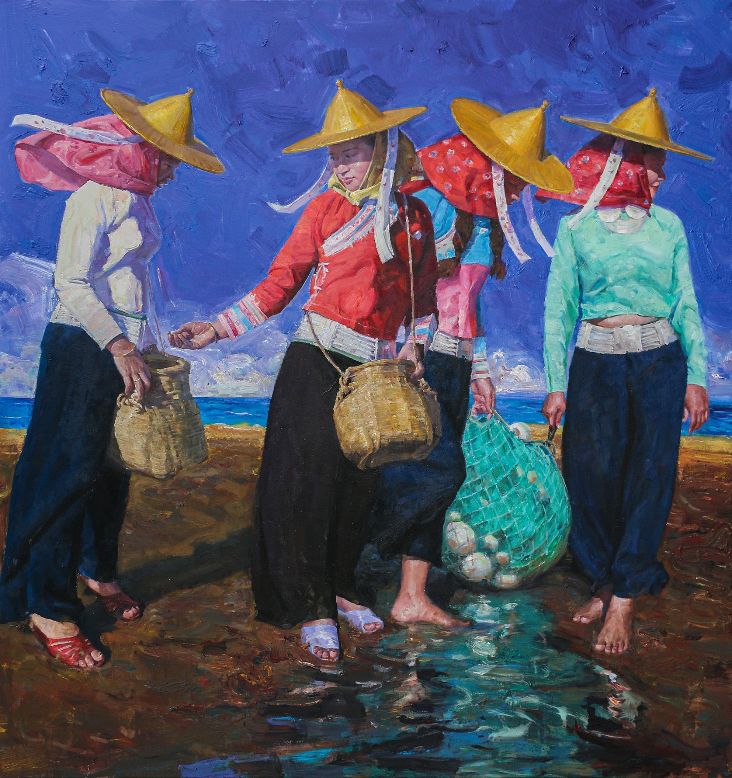 唐跃《赶海》油画 170x180cm.jpg