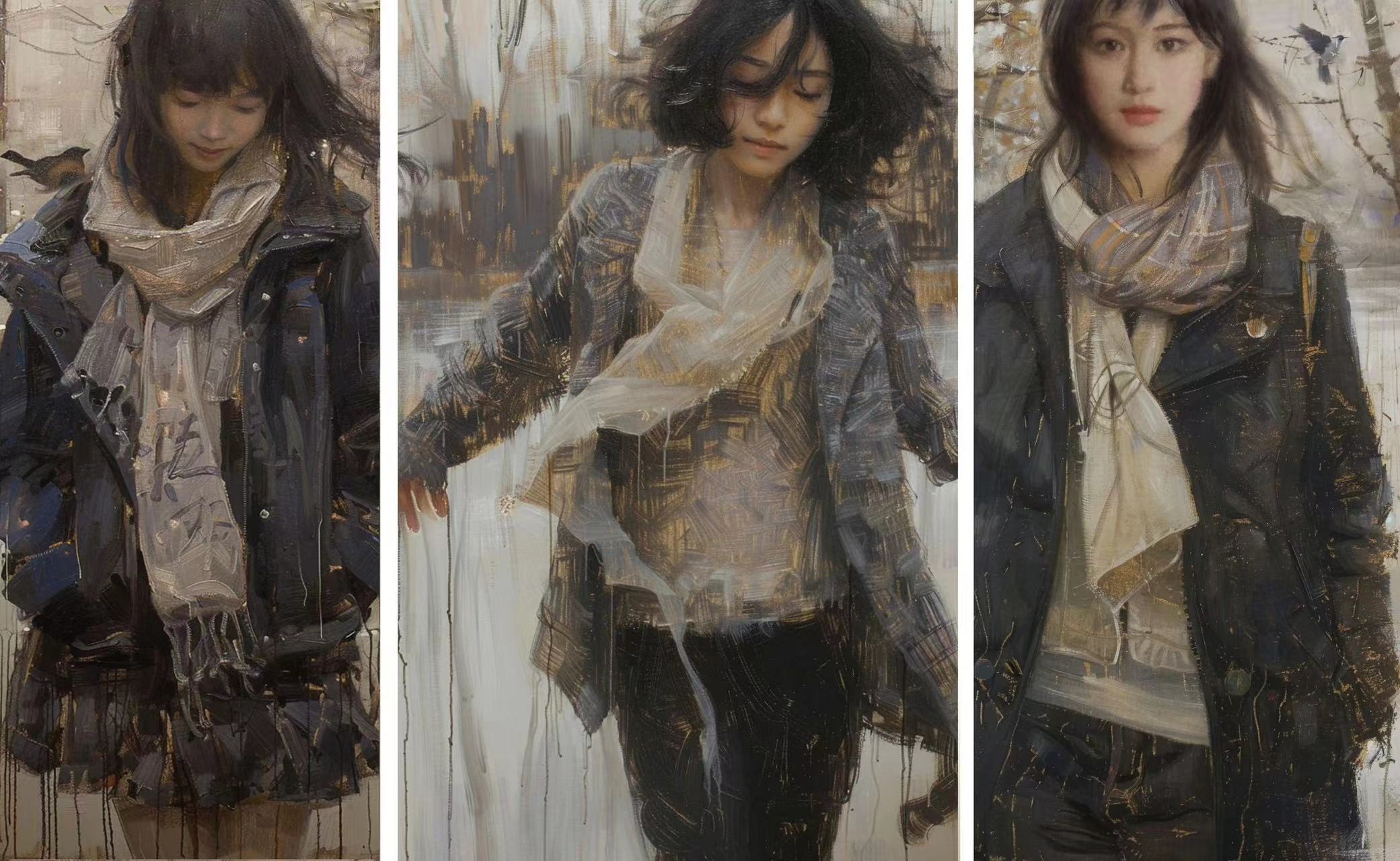 朱建中《花季·雀语》水彩画 92x152cm.jpg