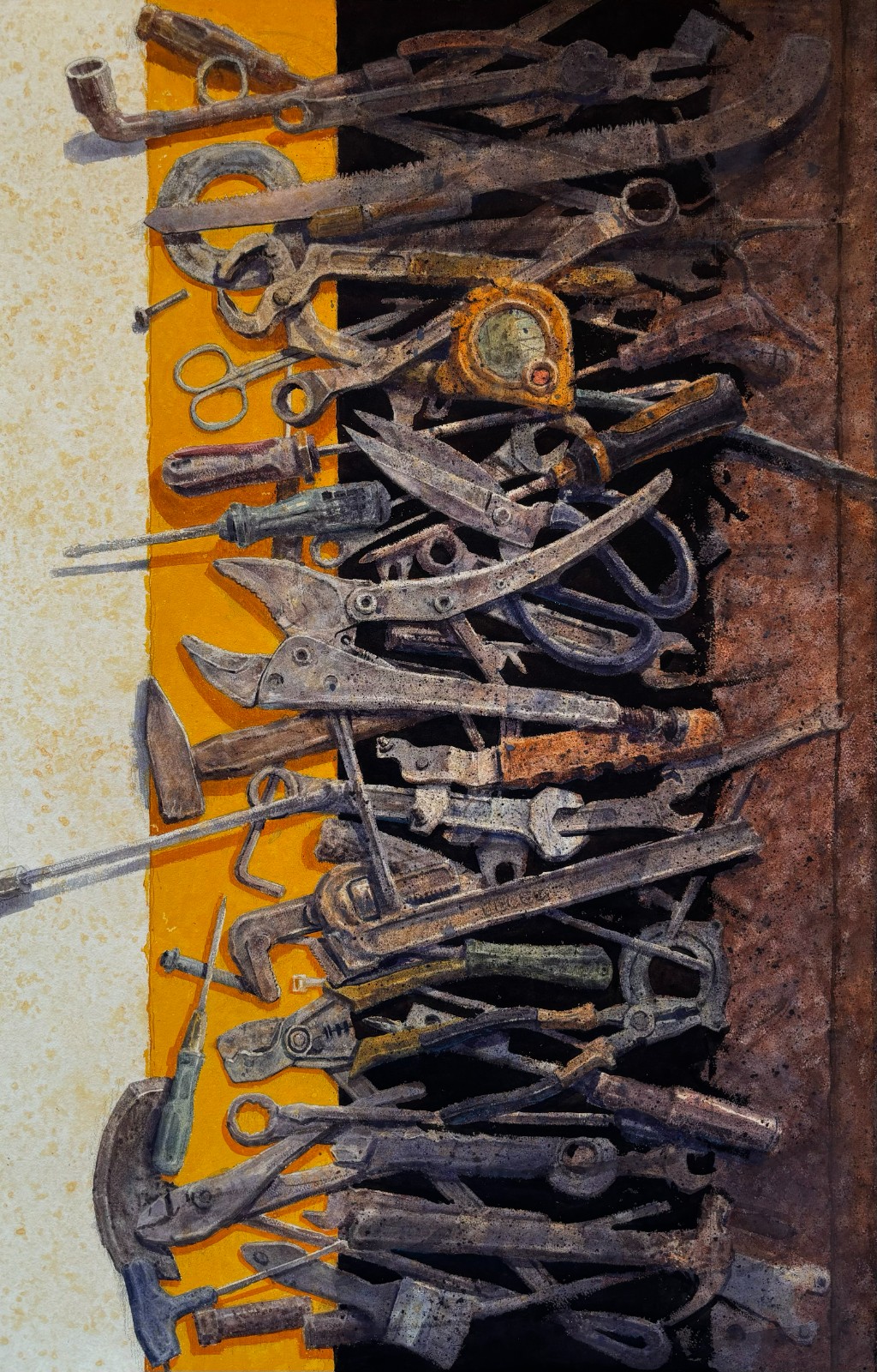 邹展峰《黄色卷尺》水彩画 123x90cm.jpg