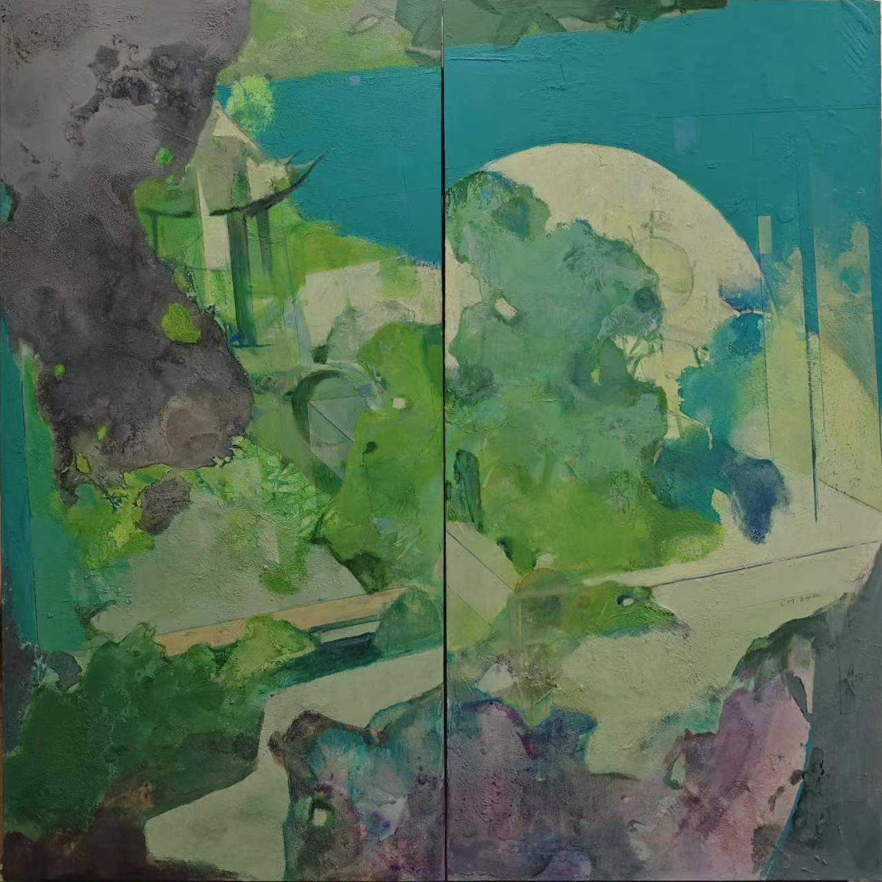 王春华《隐之二》综合材料绘画 200x200cm.jpg